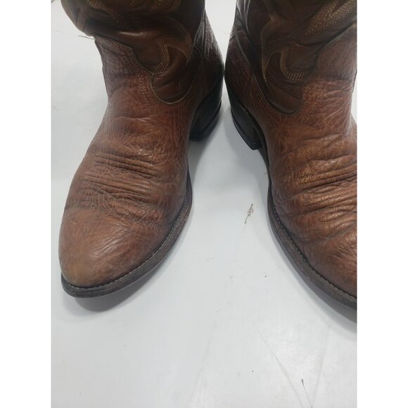 Nocona 6525 Vintage Bullhide Leather Embroidered Accents Cowboy Boots Size 8EE main image 8